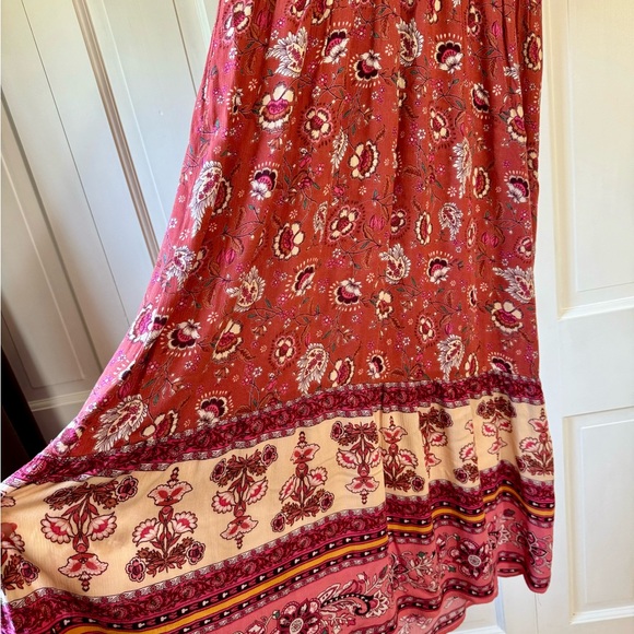 Knox Rose Target Short Sleeve Boho Floral Dress Antique Pink size Medium - Picture 9 of 10